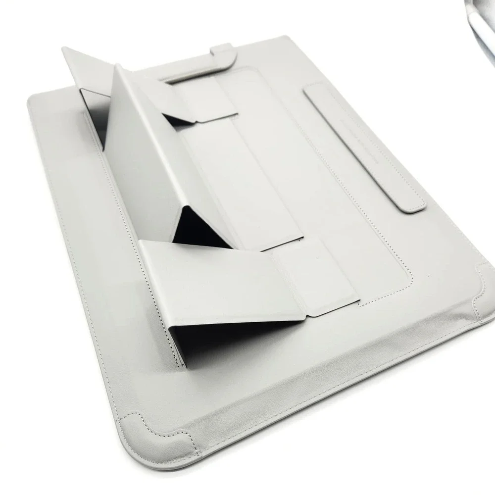 Nillkin 16 in PU Laptop Sleeve Stand Mouse Pad Handle Gray Travel‎ Office
